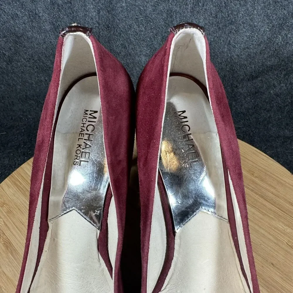 Michael Kors Stiletto Pumps Heels Womens 10.5 M Red Suede‎